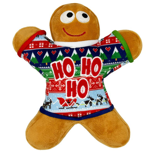 Huxley & Kent Dog Toys SM Christmas Ugly Sweater G-Man Plush Squeaky Holiday Dog Toy - 2 Sizes