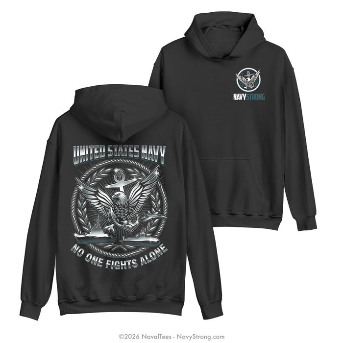 "Chrome Eagle" Hooded Sweatshirt | Black