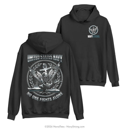 "Chrome Eagle" Hooded Sweatshirt | Black