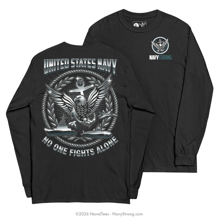 "Chrome Eagle" Long Sleeve Tee | Black