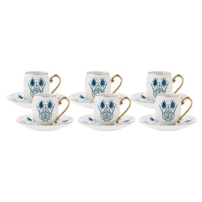 Coffret de tasses à café Karaca İznik pour 6 personnes, 80 ml