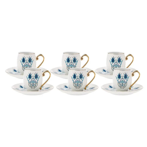 Coffret de tasses à café Karaca İznik pour 6 personnes, 80 ml