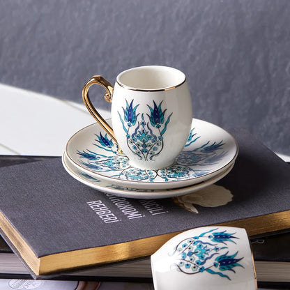 Coffret de tasses à café Karaca İznik pour 6 personnes, 80 ml