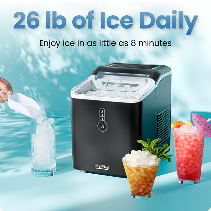 Compact Nugget Ice Maker - Black