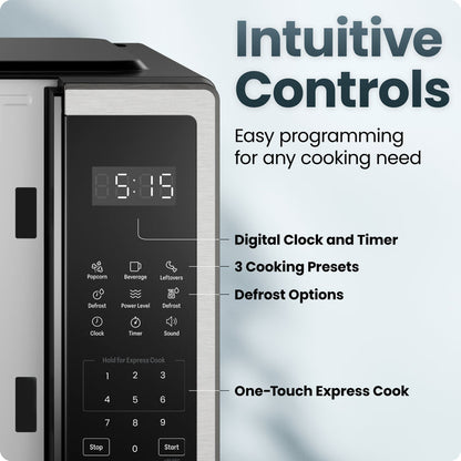 Countertop Digital Stainless Microwave Oven - 0.7 Cu Ft