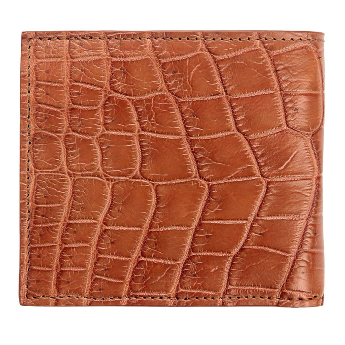 Front-on view of the closed bifold, belly tiles graduating from wide center rows to narrower ones near the edges.