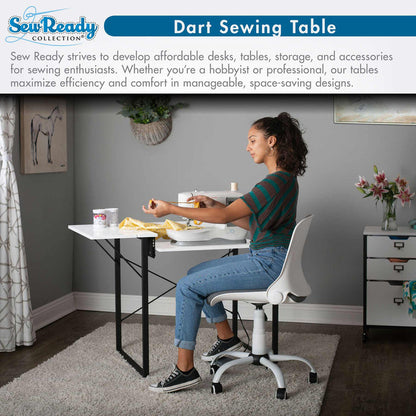 Dart Sewing Table Graphite / White