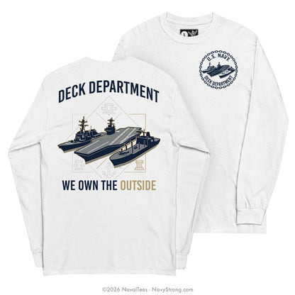 "Deck Department" Long Sleeve Tee | White