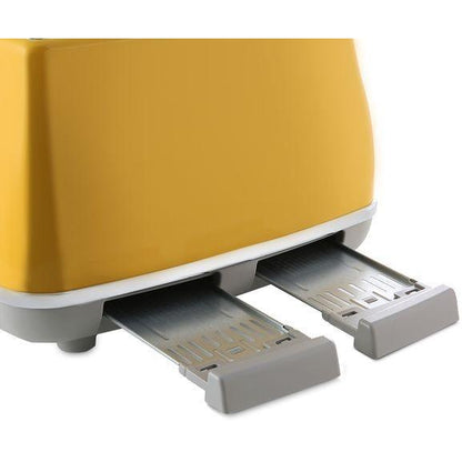 DeLonghi Icona 1800W 4 Slice Toaster - Yellow | CTOC4003.Y from DID Electrical - guaranteed Irish, guaranteed quality service. (6890804510908)