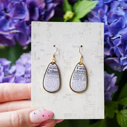 Divine Rivals Newspaper Earrings
