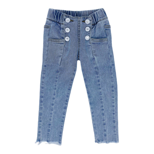 Double Button Creased Straight Leg
