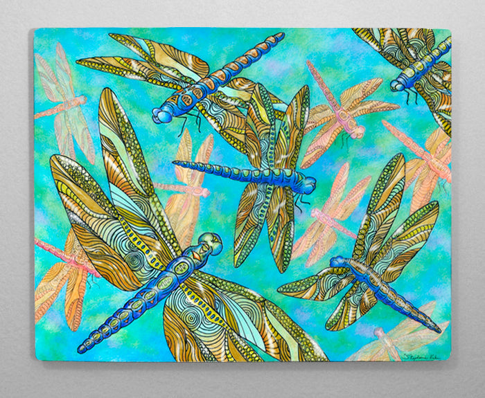 Dragonfly Gathering Aluminum Wall Art