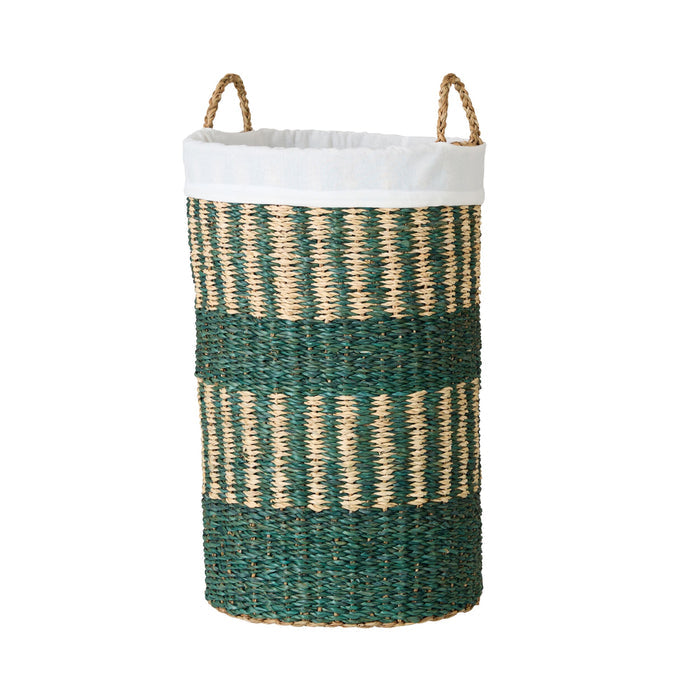 Elira Stripe Lined Laundry Basket