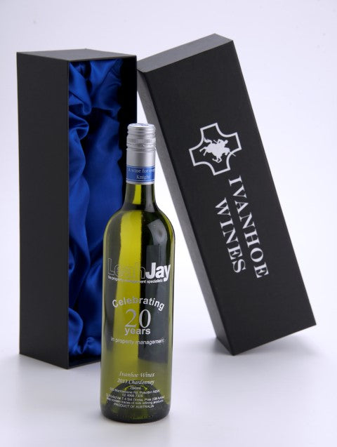 Engraved White Wine with Satin Lined Box