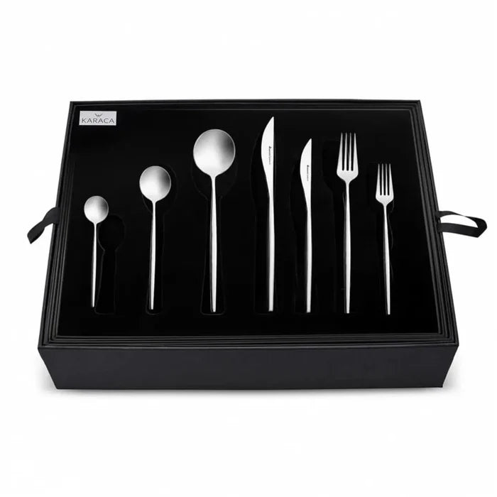Ensemble de couverts Karaca Mild 316+ Premium pour 12 personnes avec coffret, 84 pièces