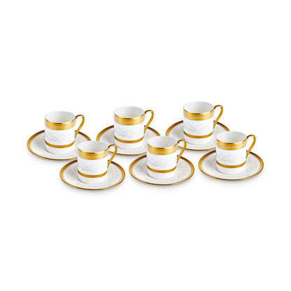Ensemble de Tasses à Café Karaca Royal Bone Charlotte pour 6 Personnes, 90 ml