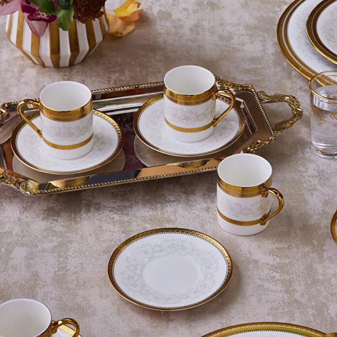 Ensemble de Tasses à Café Karaca Royal Bone Charlotte pour 6 Personnes, 90 ml
