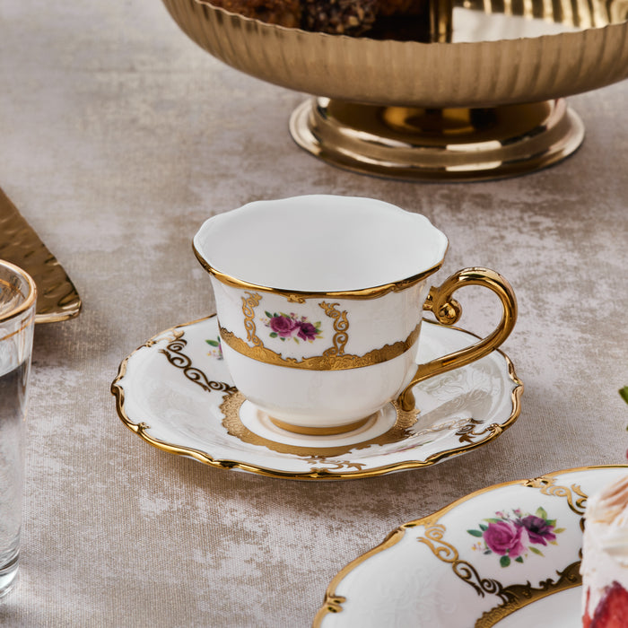 Ensemble de Tasses à Café Karaca Royal Bone Elizabeth pour 6 Personnes, 90 ml