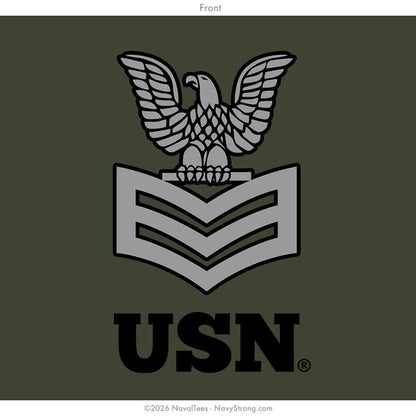 "First Class Crow" Long Sleeve Tee | Military Green