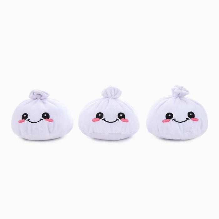 Hugsmart Products Inc dog toys Food Party Soup Dumplings Interactive Plush Dog Toy Set - 4 Pc