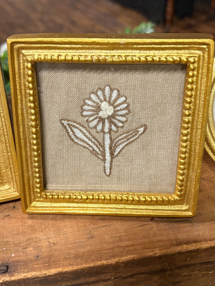 Frame Block Print Flowers