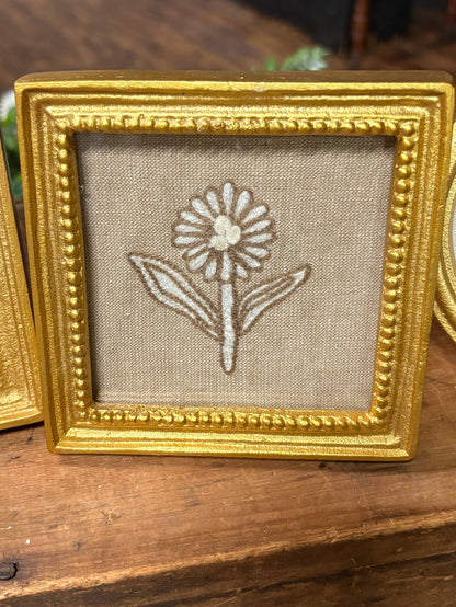 Frame Block Print Flowers