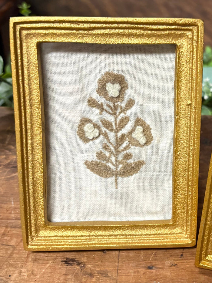 Frame Block Print Flowers