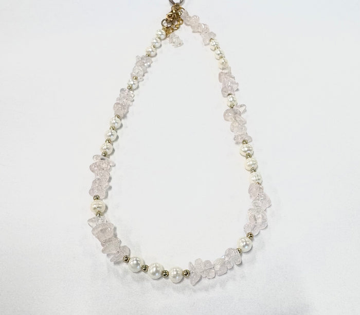 Freshwater Pearl and Pink Ice Necklace