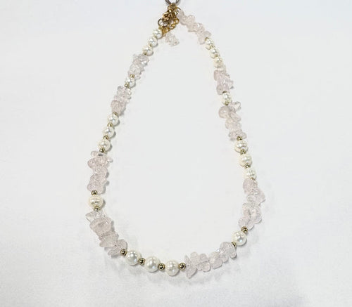 Freshwater Pearl and Pink Ice Necklace