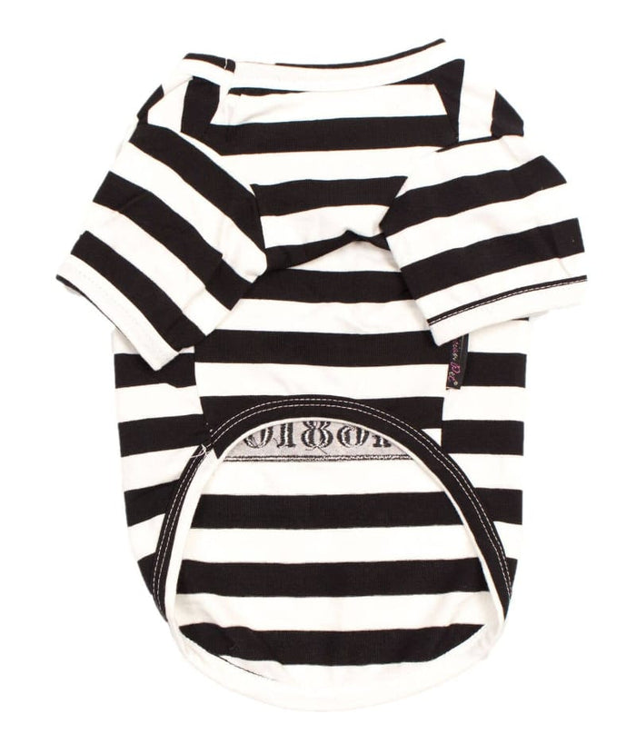 Parisian Pet® Tee's Furry Inmate Black & White Striped Funny Costume Dog T-Shirt