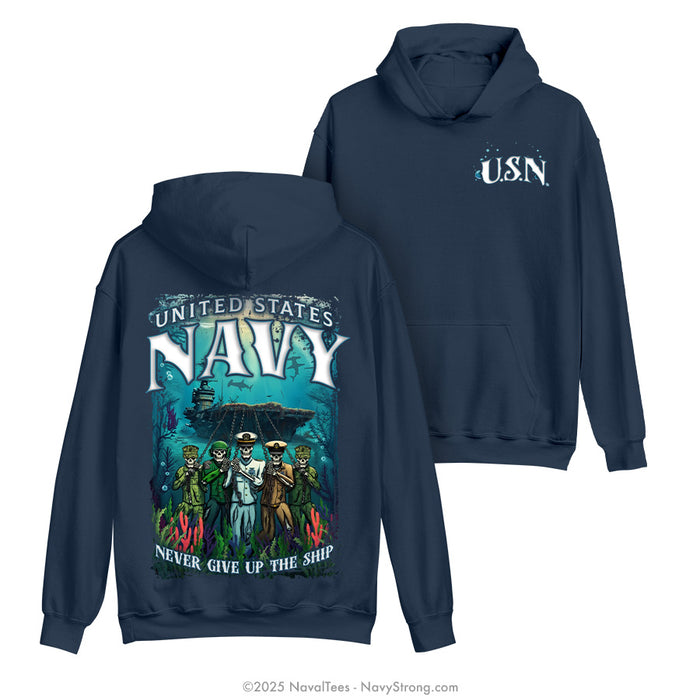 "Ghost Ship" Hooded Sweatshirt | Navy