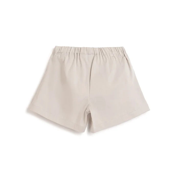 Girls Beige Cotton Shorts