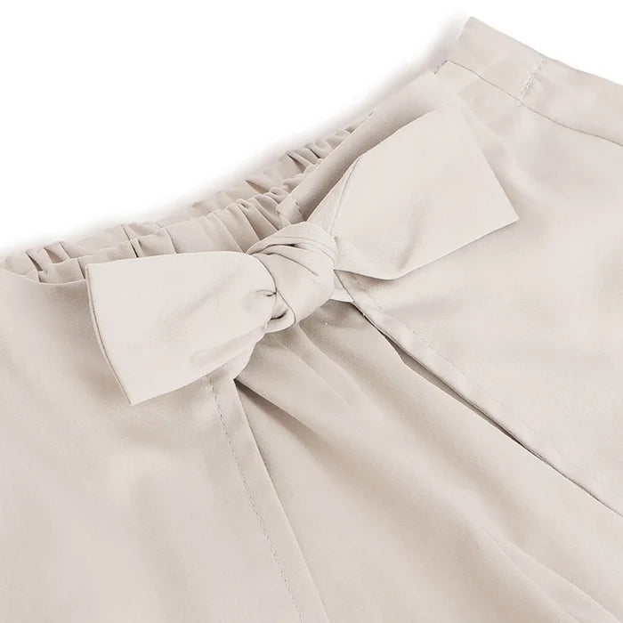 Girls Beige Cotton Shorts