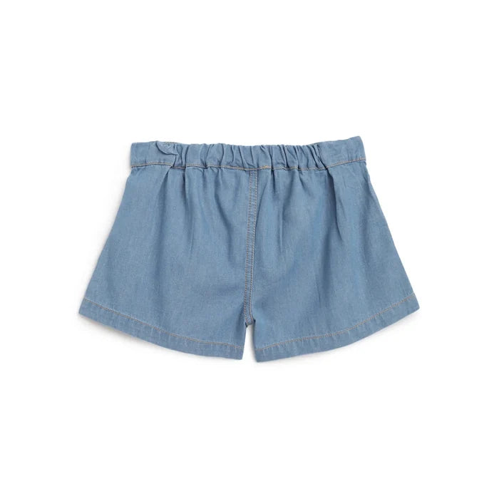 Girls Blue Cotton Denim Shorts
