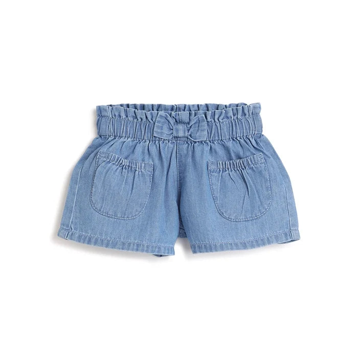 Girls Blue Cotton Shorts