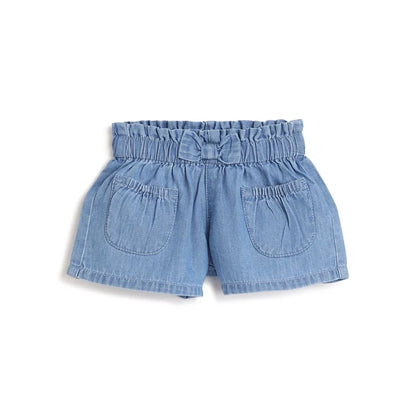 Girls Blue Cotton Shorts