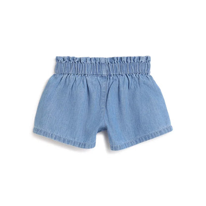 Girls Blue Cotton Shorts