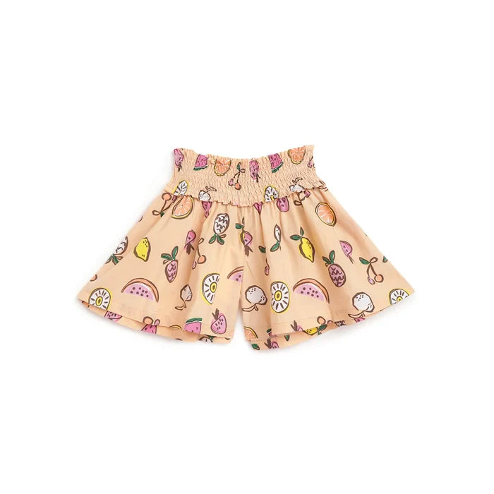 Girls Orange Printed Shorts