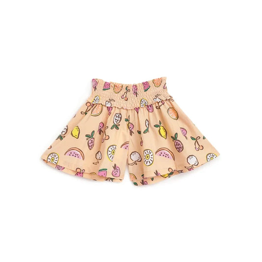 Girls Orange Printed Shorts
