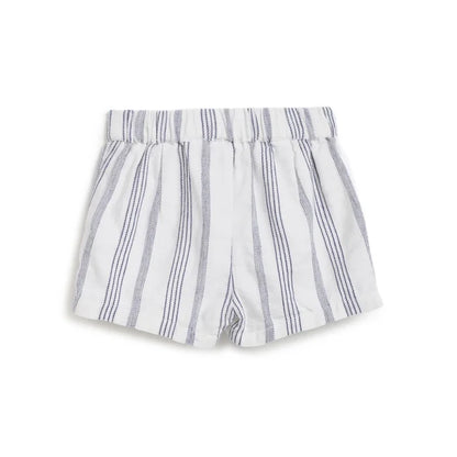 Girls White & Blue Striped Shorts