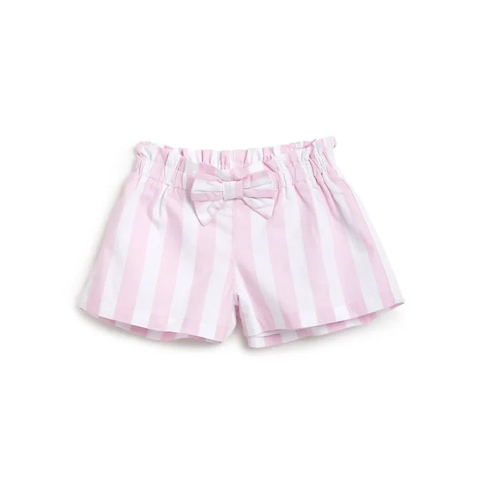 Girls White & Pink Striped Shorts