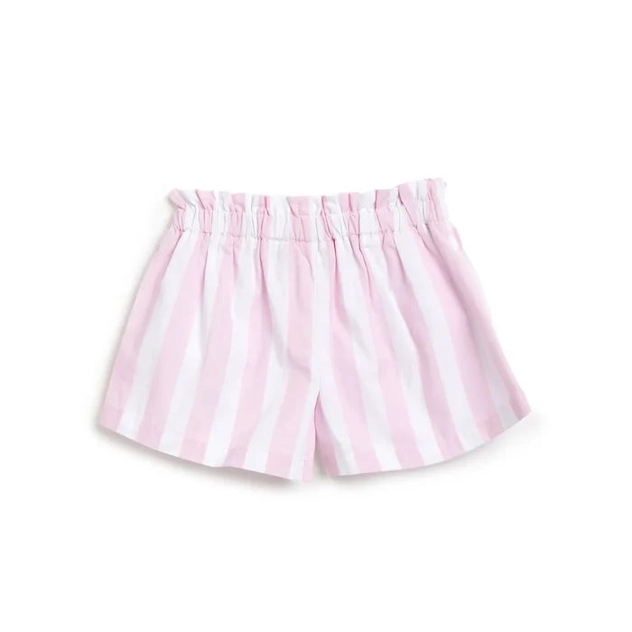 Girls White & Pink Striped Shorts