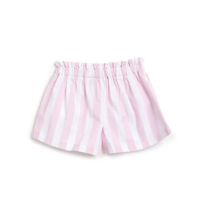 Girls White & Pink Striped Shorts