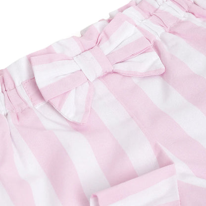 Girls White & Pink Striped Shorts