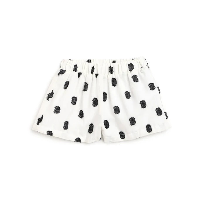 Girls White Printed T-shirt with Shorts