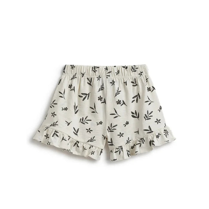 Girls White Printed T-Shirt With Shorts