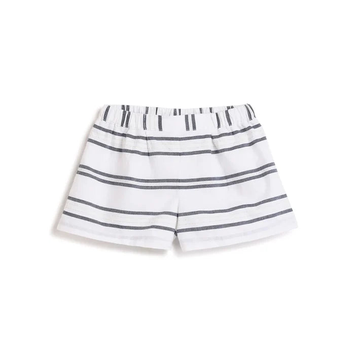 Girls White Striped Shorts