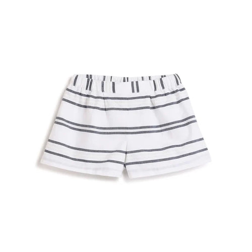 Girls White Striped Shorts