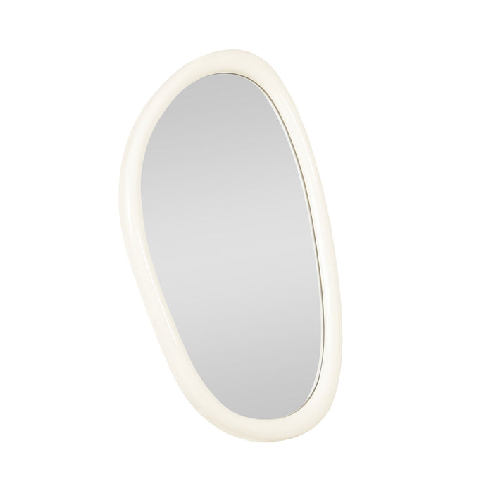 Glossy Fluid Mirror Milky White