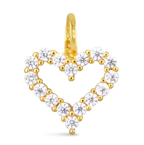Gold CZ Heart Charm